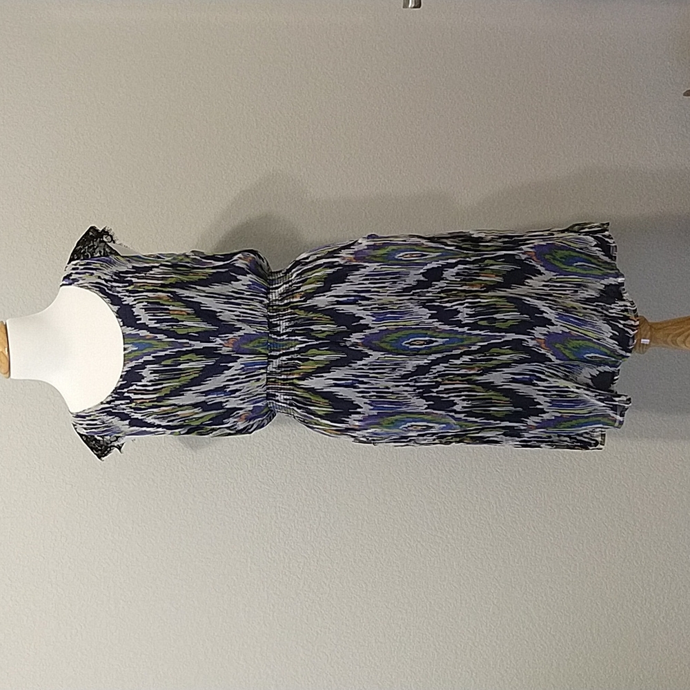 Silk Peacock chiffon dress XS